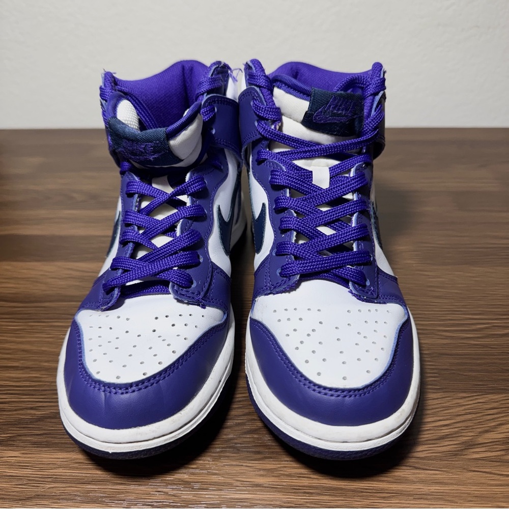 Nike Dunk High Electro Purple Midnight Navy Shoes Youth Size 4.5Y DH9751-100